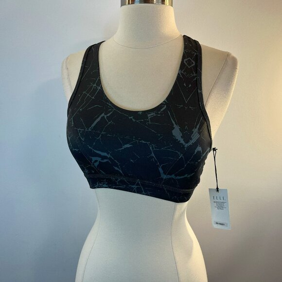 Elle Sport Women's Printed Cool Plus Tech Sports Bra - Size Medium - NWT - Picture 1 of 3
